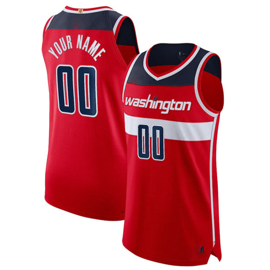 Custom W.Wizards Diamond Swingman Authentic  Jersey Red Icon Edition Stitched Basketball Jersey