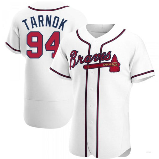 Atlanta Braves #94 Freddy Tarnok White Home Jersey Stitches Baseball Jerseys