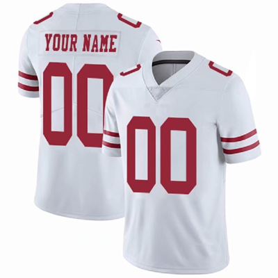 Custom SF.49ers Football White Stitched American Football Jersey