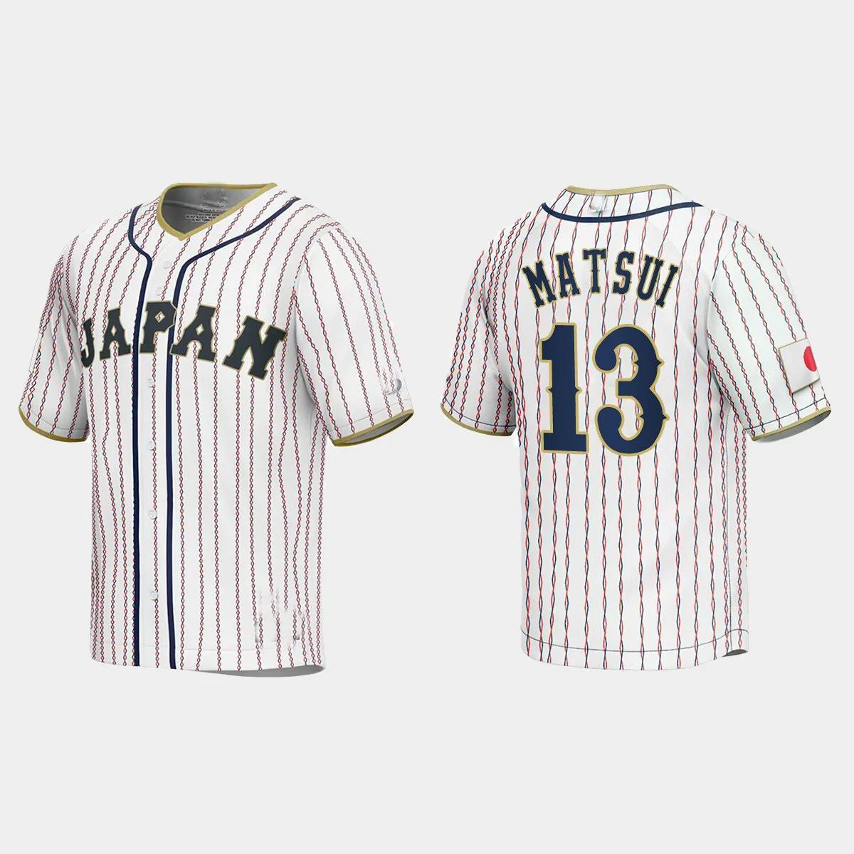 #13 YUKI MATSUI JAPAN BASEBALL 2023 WORLD BASEBALL CLASSIC JERSEY – WHITE Stitches Baseball Jerseys