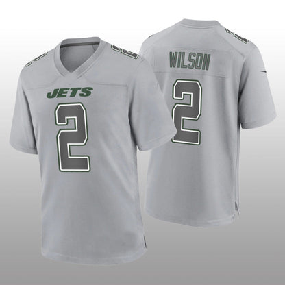 NY.Jets #2 Zach Wilson Gray Game Atmosphere Jersey Stitched American Football Jerseys