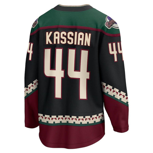 A.Coyotes #44 Zack Kassian Fanatics Branded Home Breakaway Player Jersey  Black Stitched American Hockey Jerseys