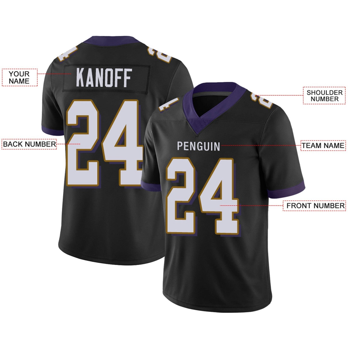 Custom B.Ravens Football JerseyS Team Player or Personalized Design Your Own Name for Men's Women's Youth Jerseys Purple