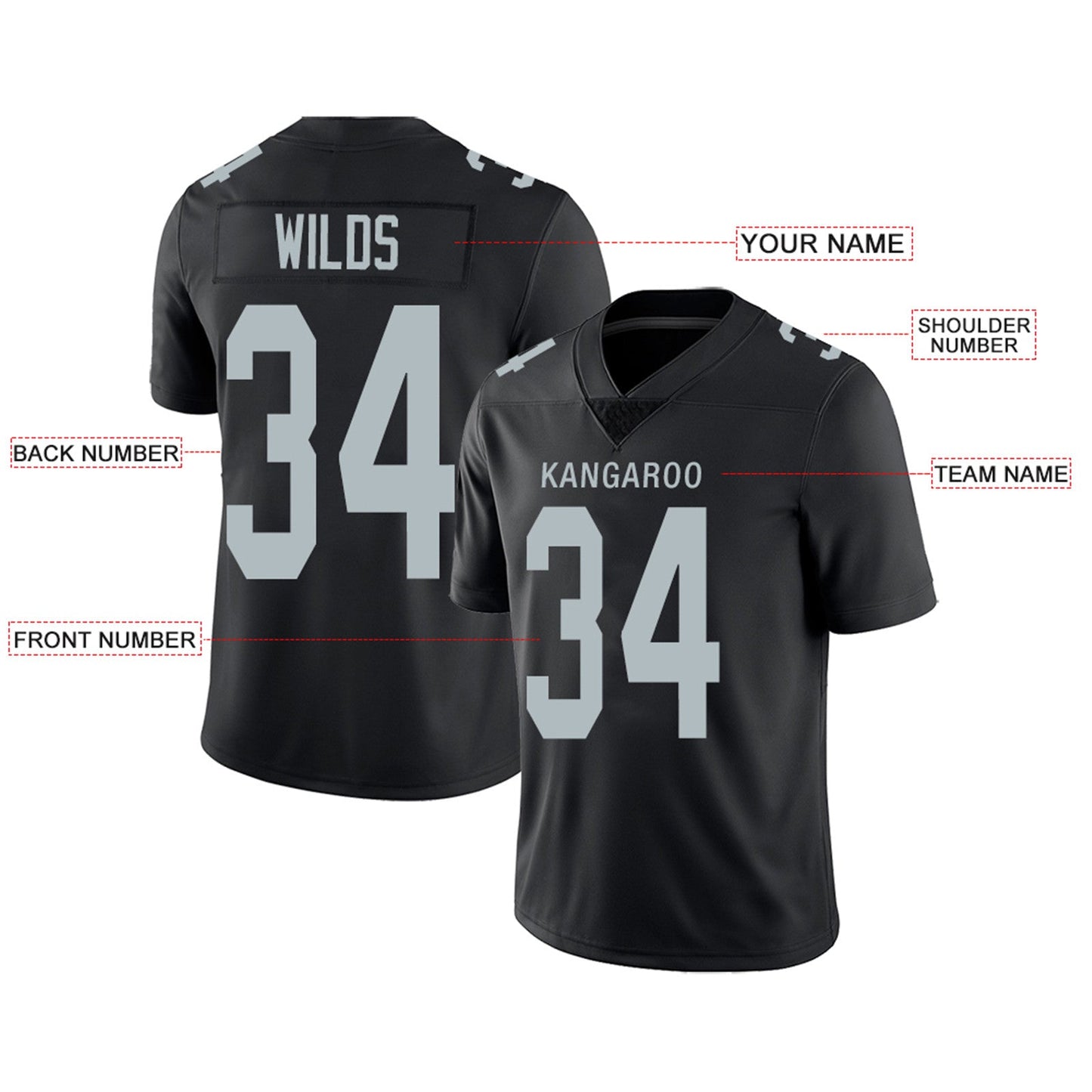 Custom LV.Raiders Football Jerseys Team Player or Personalized Design Your Own Name for Men's Women's Youth Jerseys Black