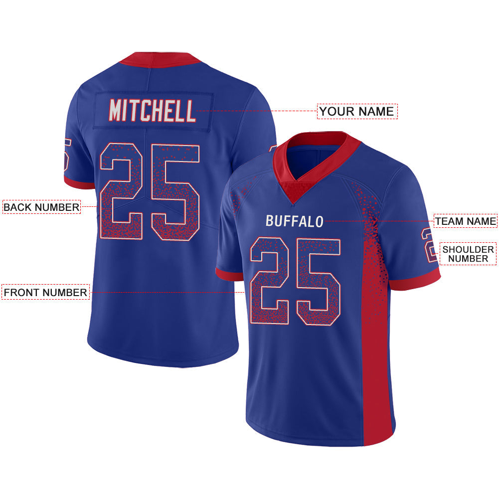Custom B.Bills Stitched American Football Jerseys Personalize Birthday Gifts Blue Jersey