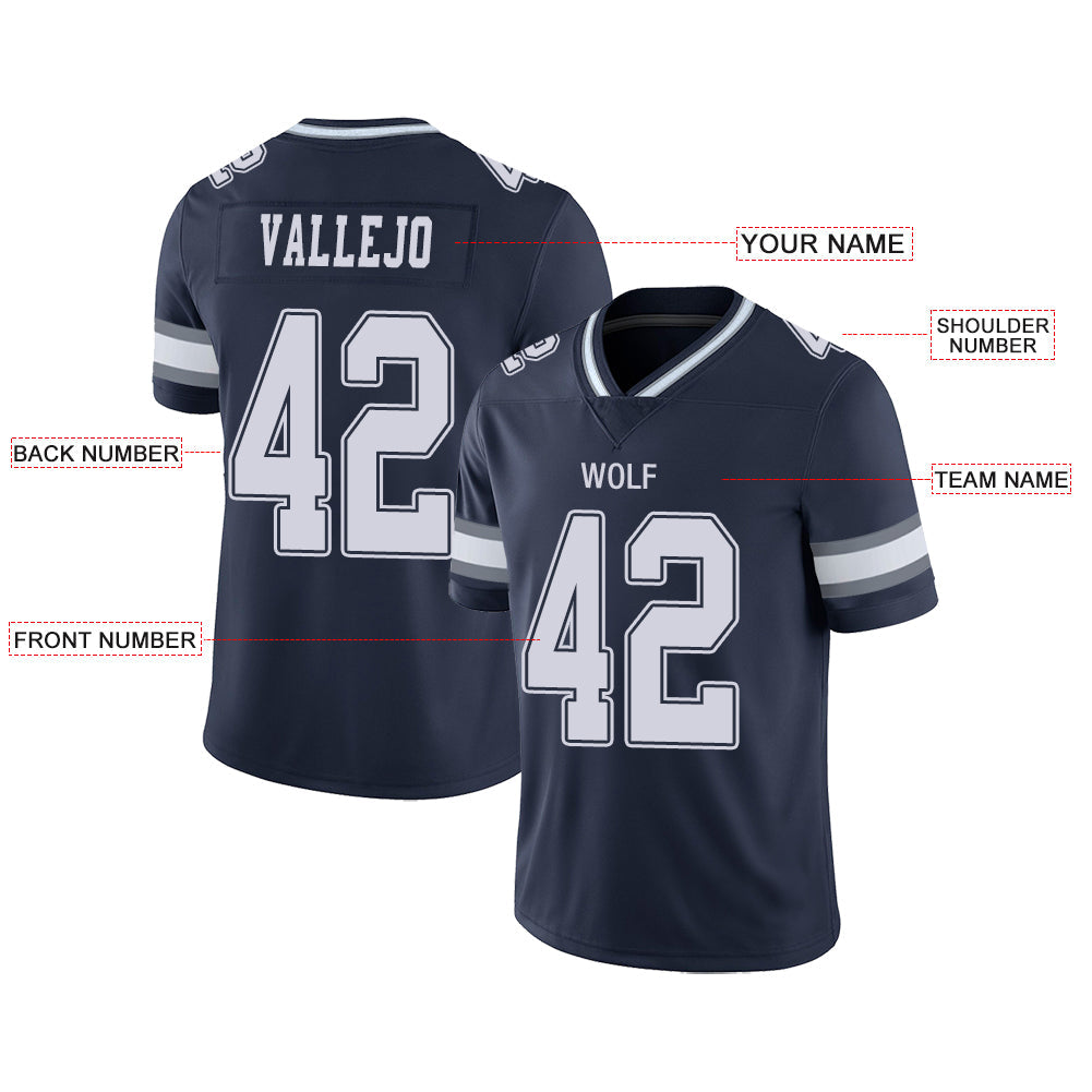 Custom D.Cowboys Stitched American Football Jerseys Personalize Birthday Gifts Navy Jersey