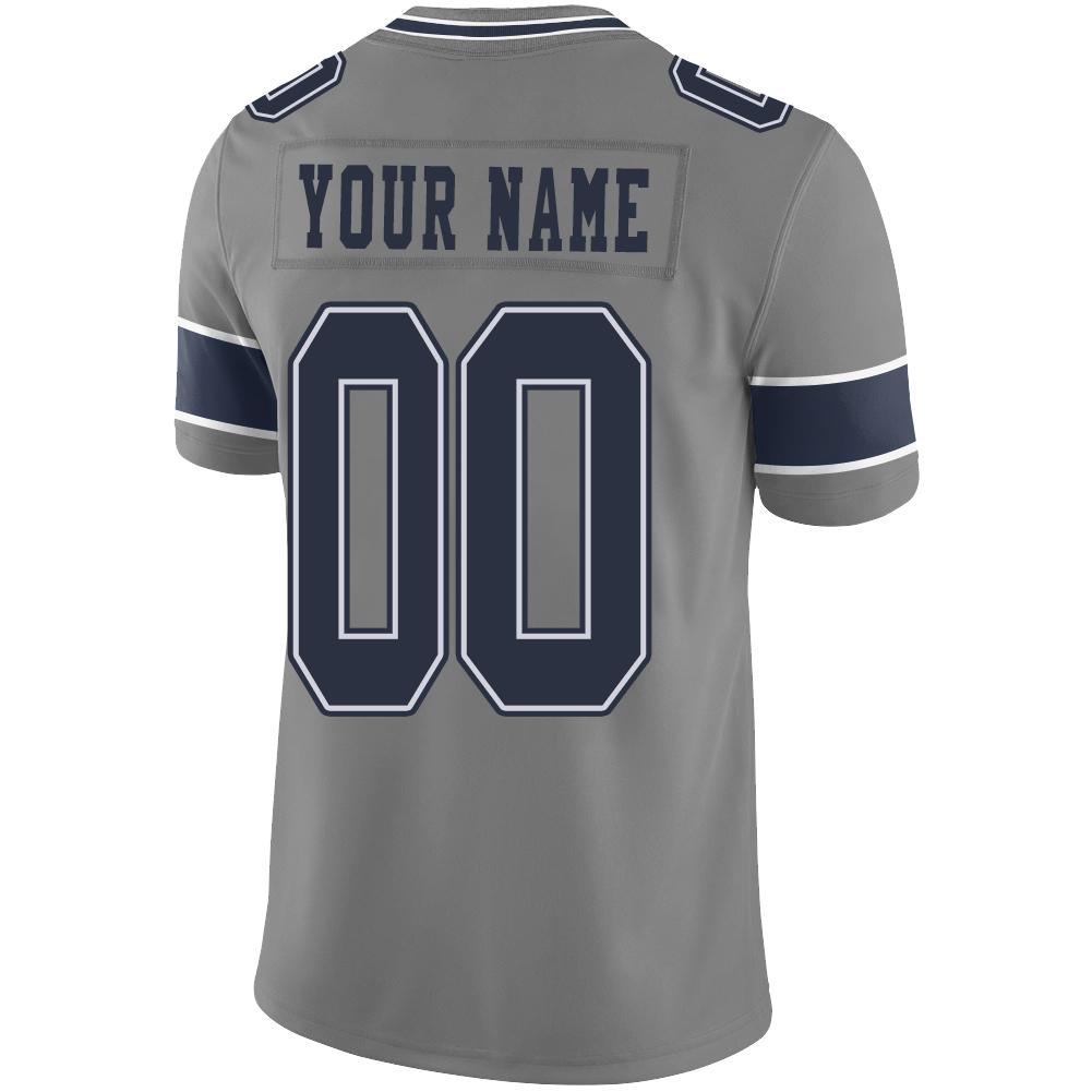 Custom D.Cowboys American Men's Youth And Women Stitched Grey Football Jerseys Personalize Birthday Gifts Jerseys