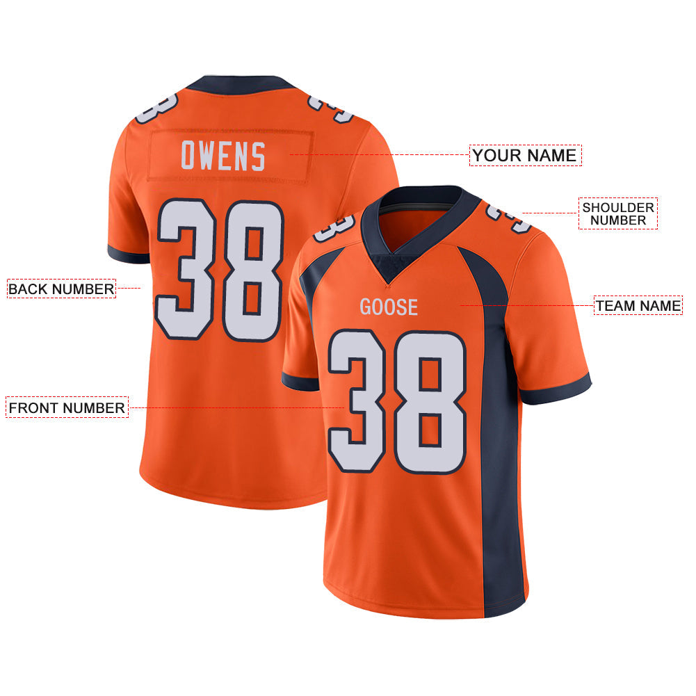 Custom D.Broncos Stitched American Football Jerseys Personalize Birthday Gifts Orange Jersey