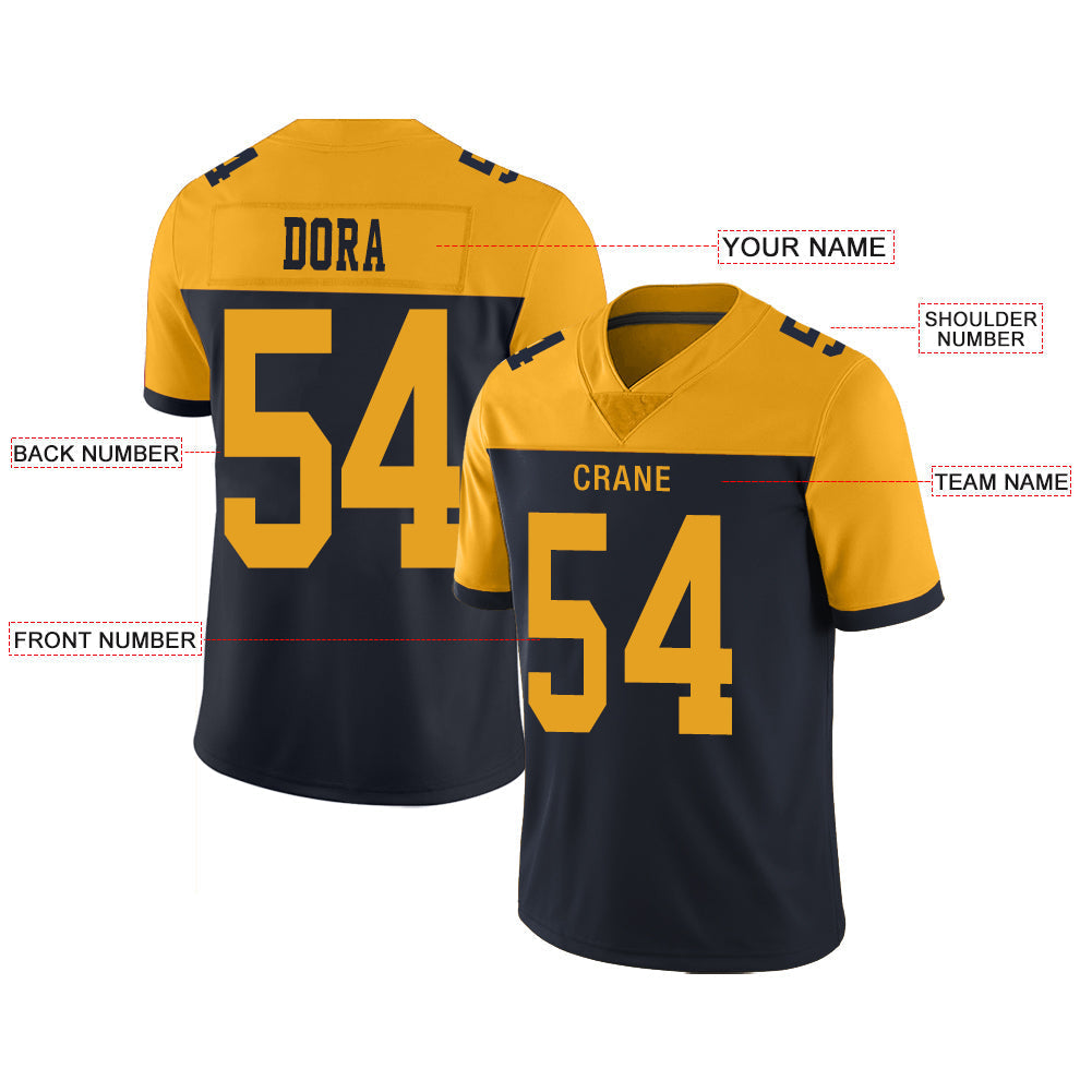 Custom GB.Packers Stitched American Football Jerseys Personalize Birthday Gifts Navy Jersey