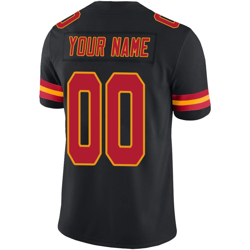 Custom KC.Chiefs Stitched American Football Jerseys Personalize Birthday Gifts Black Jersey