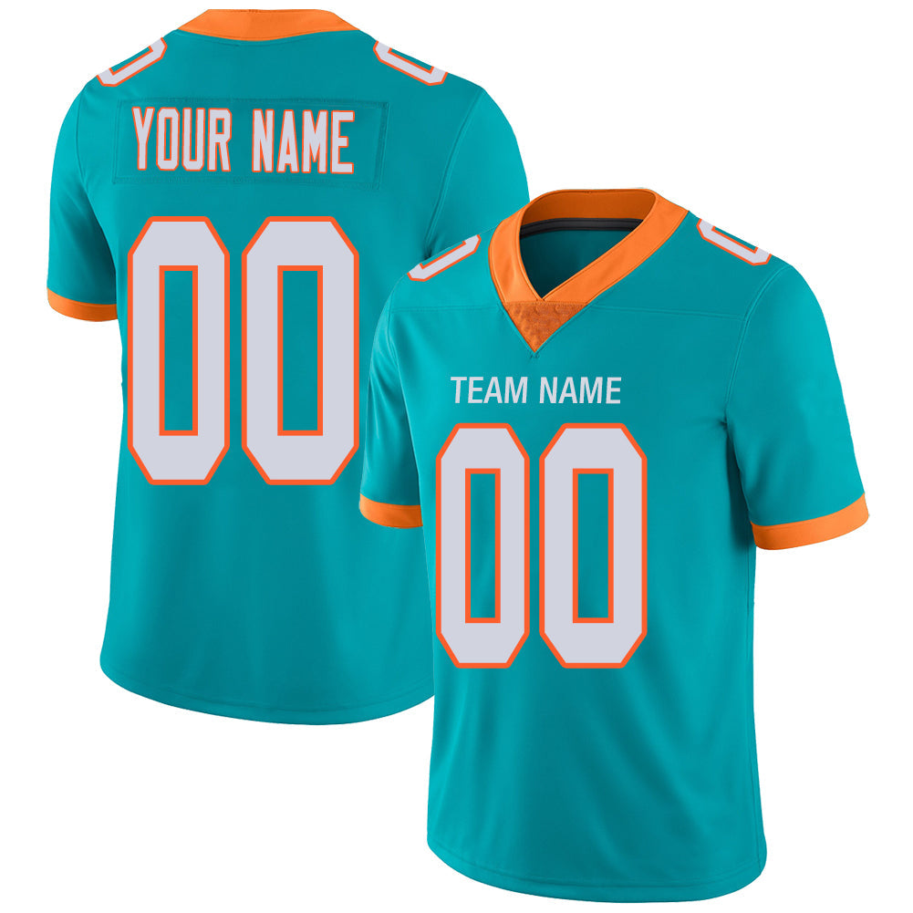 Custom M.Dolphins Stitched American Football Jerseys Personalize Birthday Gifts Aqua Jersey