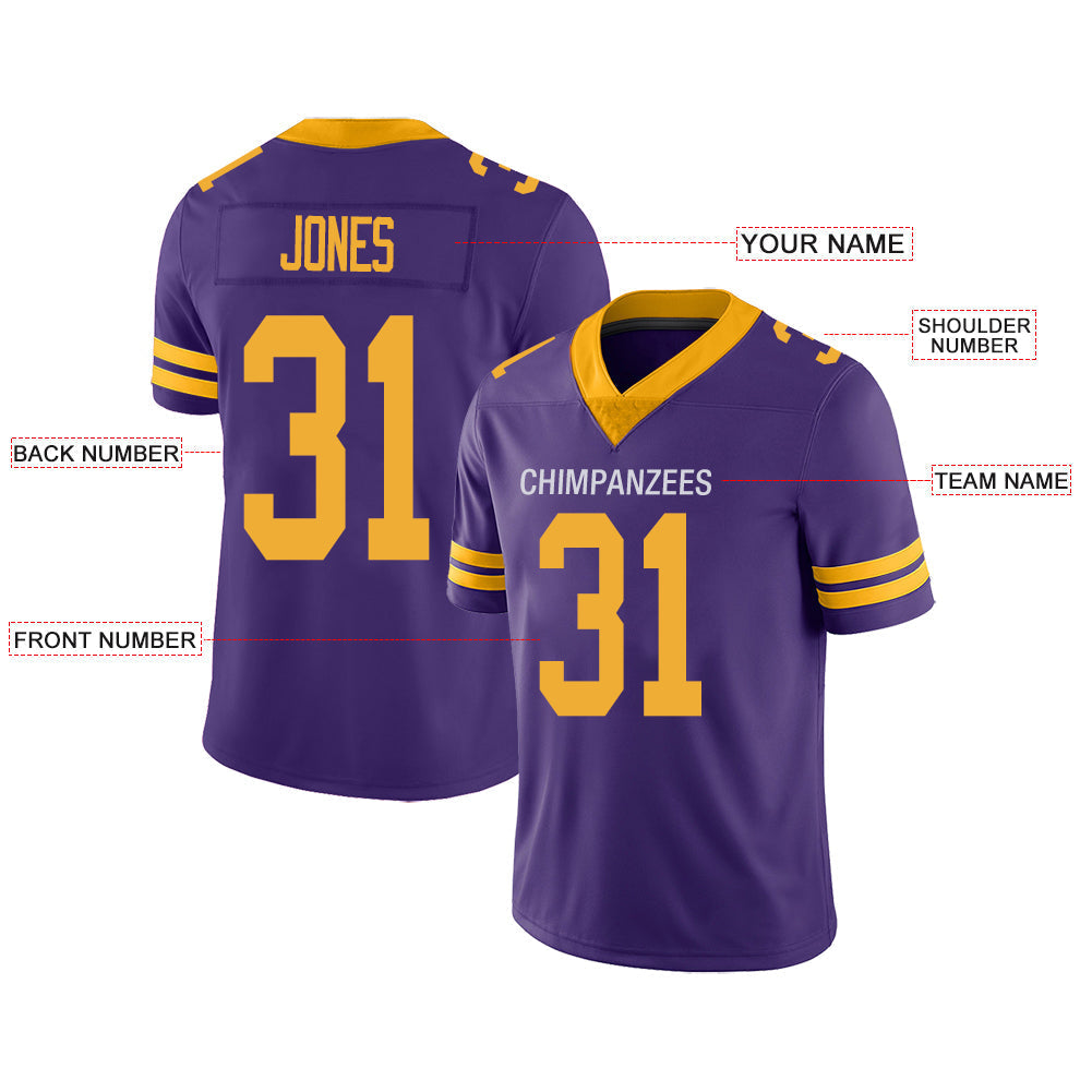 Custom MN.Vikings Stitched American Football Jerseys Personalize Birthday Gifts Purple Jersey