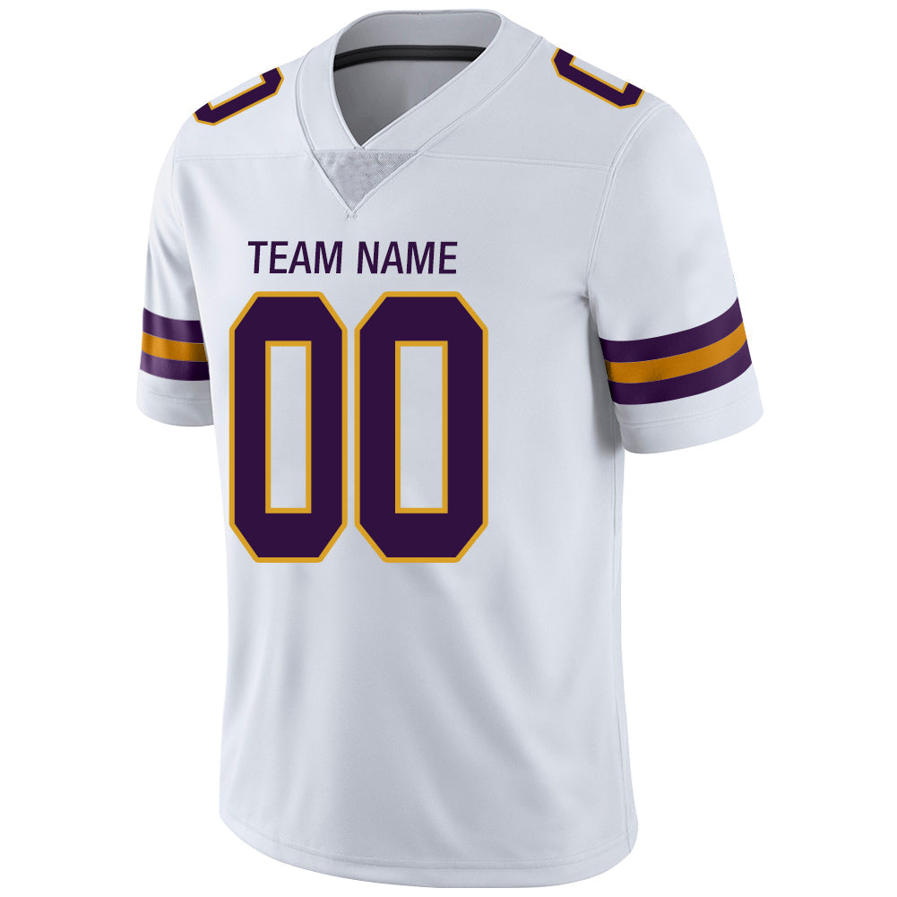 Custom MN.Vikings Stitched American Football Jerseys Personalize Birthday Gifts White Jersey