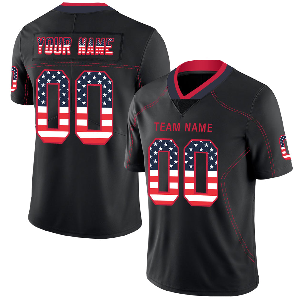 Custom NE.Patriots Stitched American Football Jerseys Personalize Birthday Gifts Black Jersey