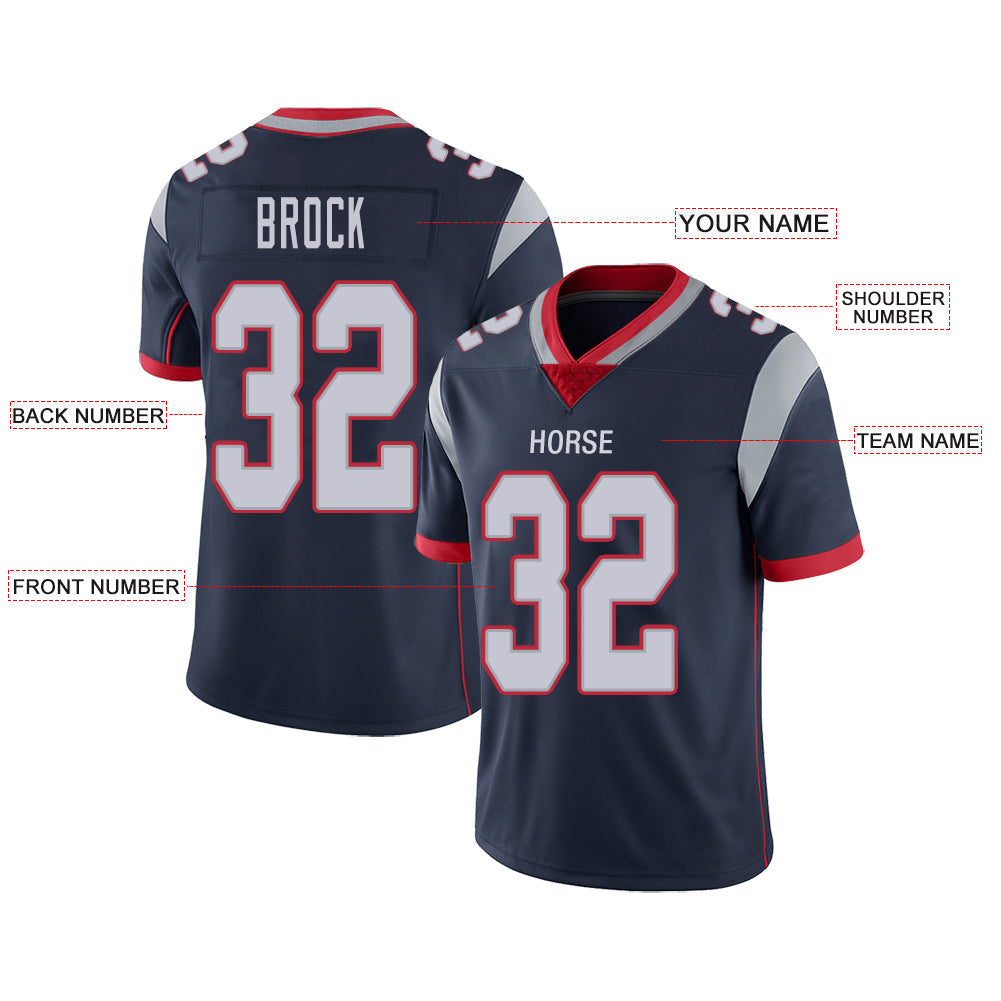 Custom NE.Patriots Stitched American Football Jerseys Personalize Birthday Gifts Navy Jersey