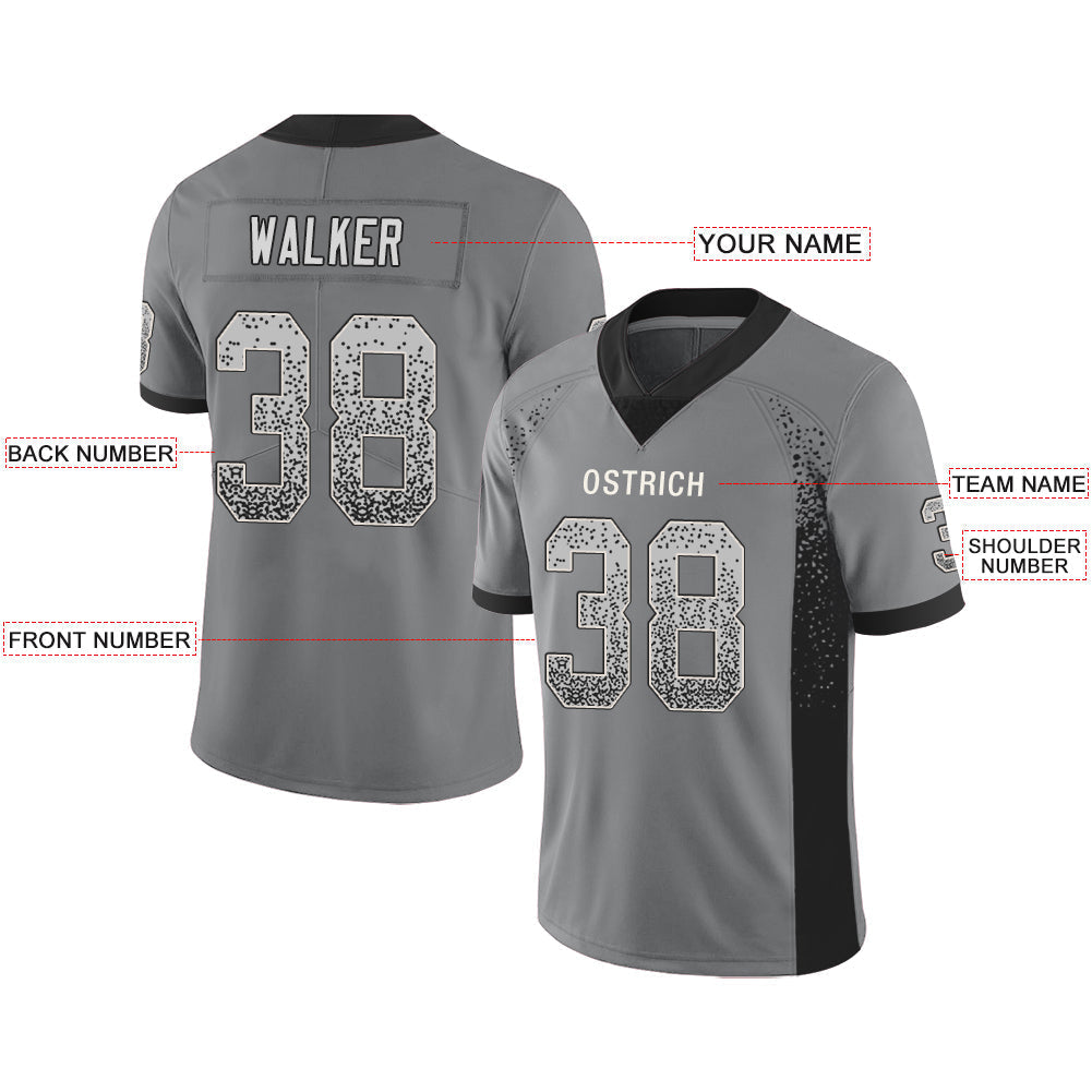 Custom LV.Raiders Stitched American Football Jerseys Personalize Birthday Gifts Grey Jersey