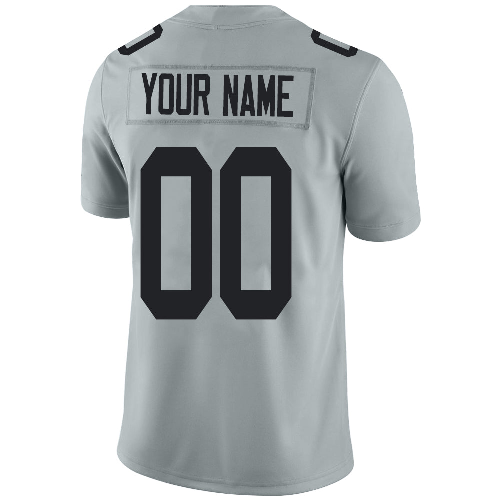 Custom LV.Raiders Stitched American Football Jerseys Personalize Birthday Gifts Grey Jersey