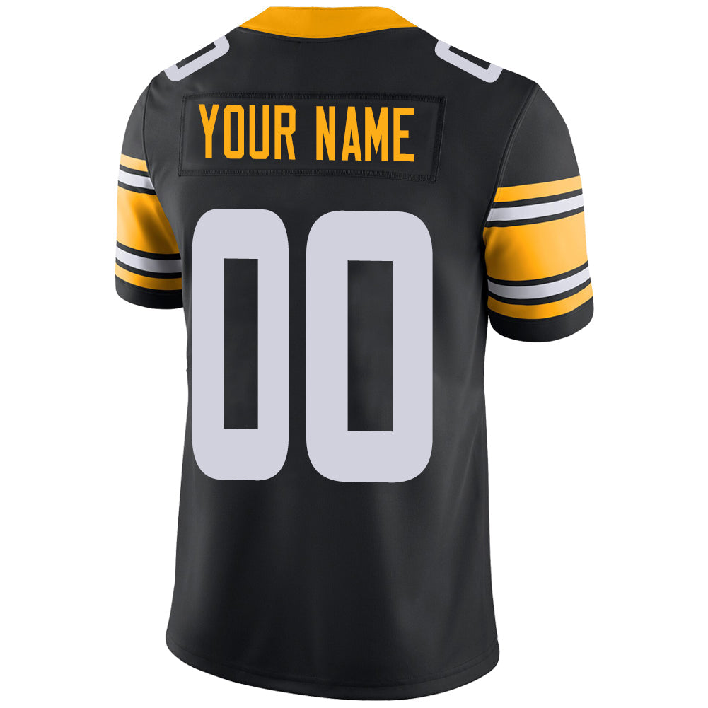 Custom P.Steelers Stitched American Football Jerseys Personalize Birthday Gifts Black Jersey