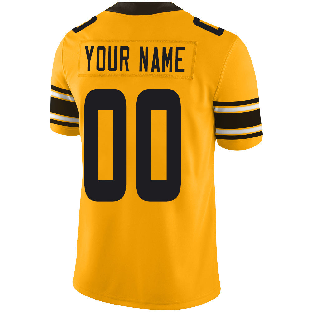 Custom P.Steelers Stitched American Football Jerseys Personalize Birthday Gifts Yellow Jersey