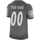 Custom P.Steelers Stitched American Football Jerseys Personalize Birthday Gifts Grey Jersey
