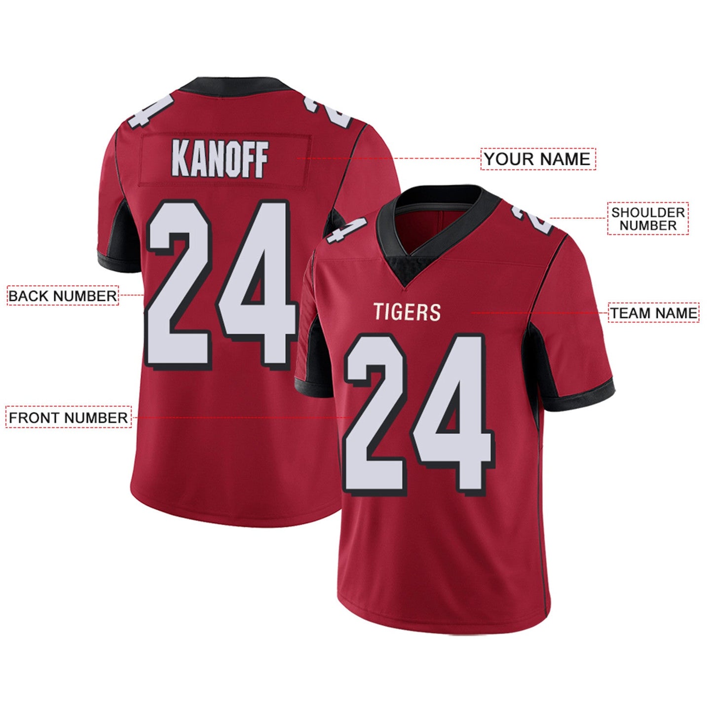 Custom A.Falcons Team Player or Personalized Design Your Own Name for Men's Women's Youth Jerseys Red Football Jerseys