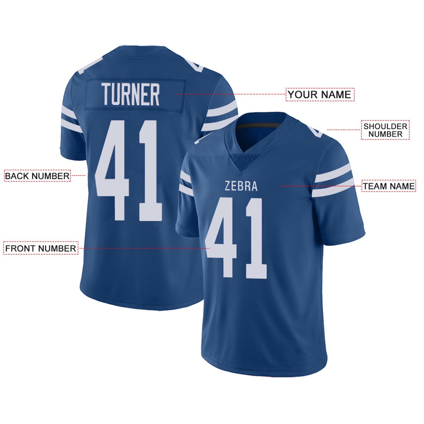 Custom IN.Colts Football Jerseys Team Player or Personalized Design Your Own Name for Men's Women's Youth Jerseys Royal