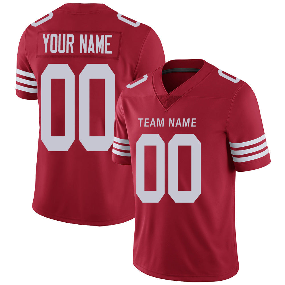 Custom SF.49ers Stitched American Football Jerseys Personalize Birthday Gifts Red Jersey