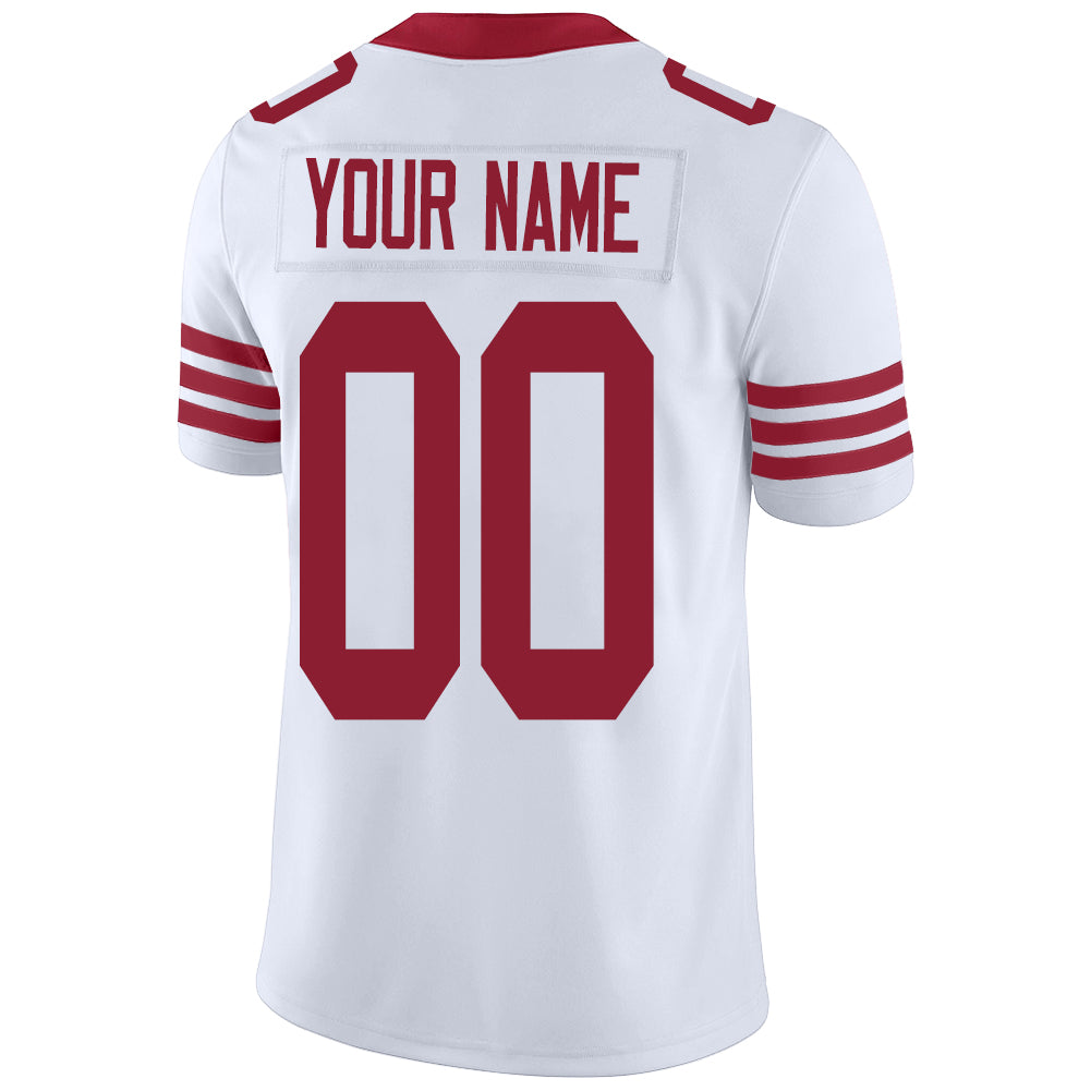 Custom SF.49ers Stitched American Football Jerseys Personalize Birthday Gifts White Jersey