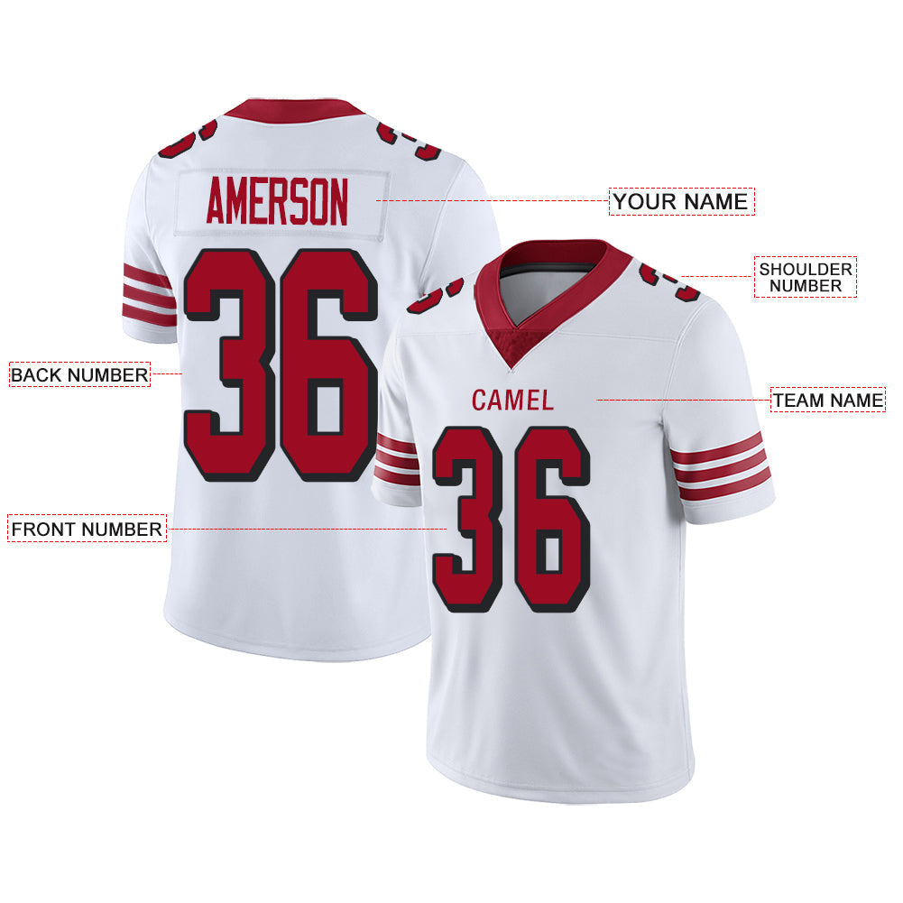 Custom SF.49ers Stitched American Football Jerseys Personalize Birthday Gifts White Jersey