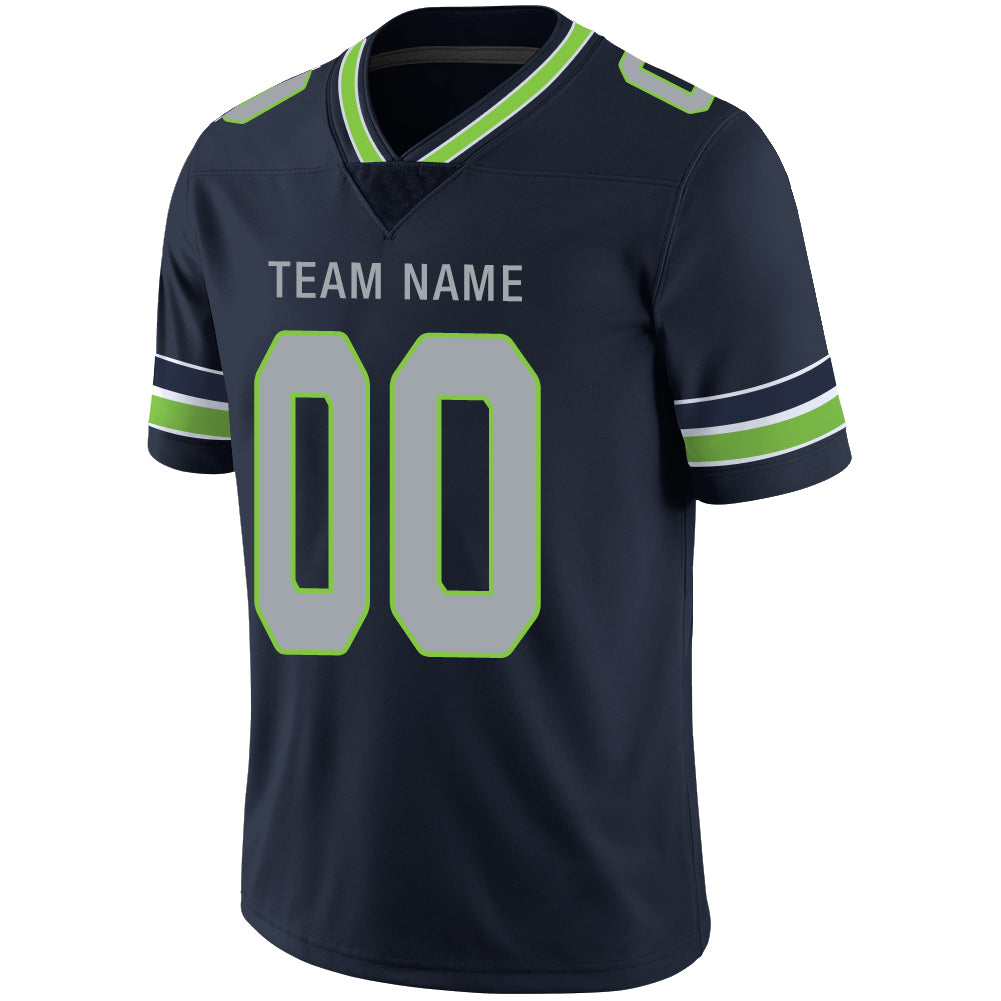 Custom S.Seahawks Stitched American Football Jerseys Personalize Birthday Gifts Navy Jersey