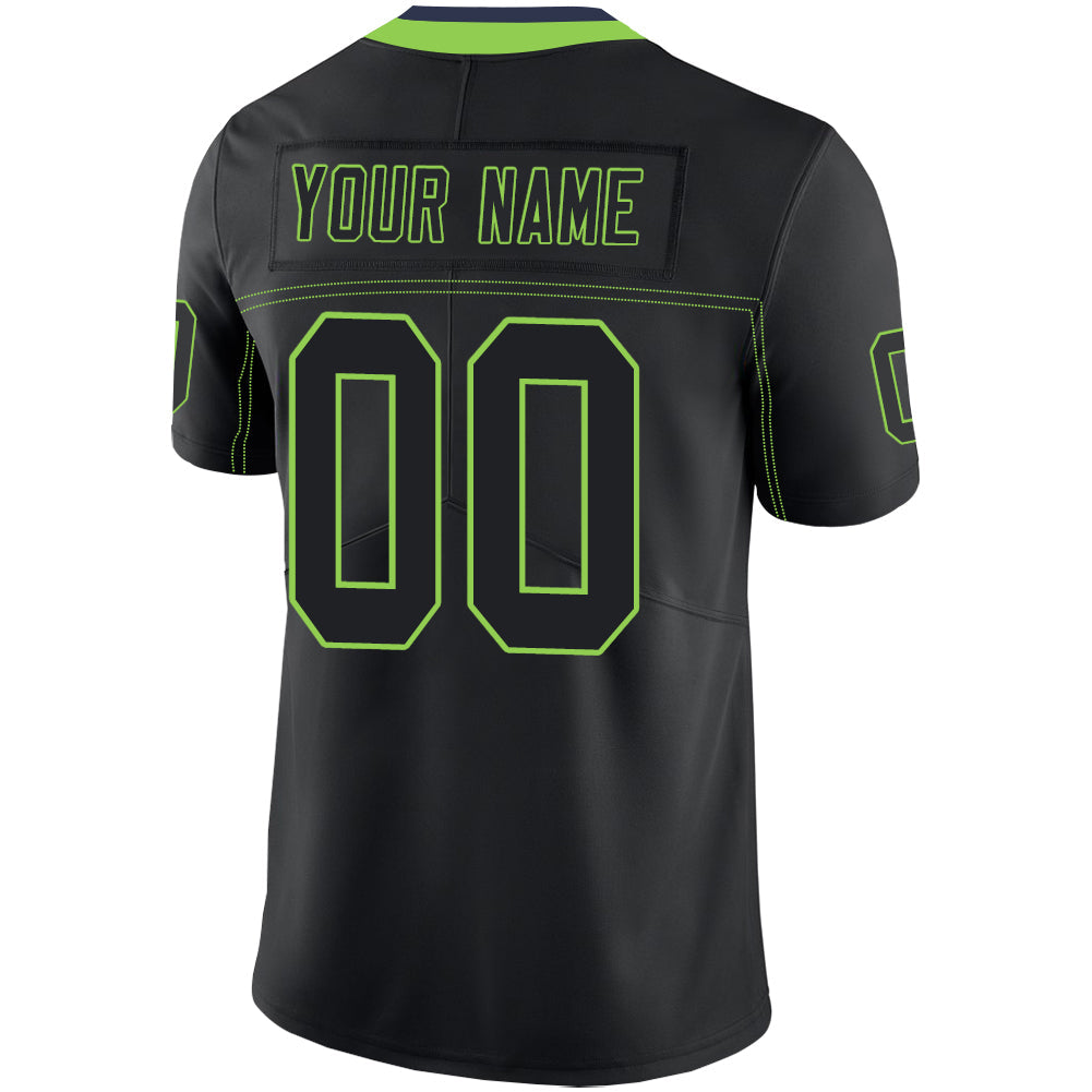 Custom S.Seahawks Stitched American Football Jerseys Personalize Birthday Gifts Black Jersey