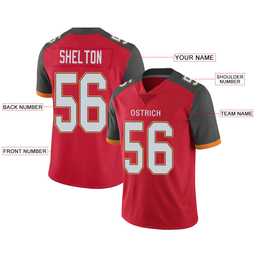 Custom TB.Buccaneers Stitched American Football Jerseys Personalize Birthday Gifts Red Jersey