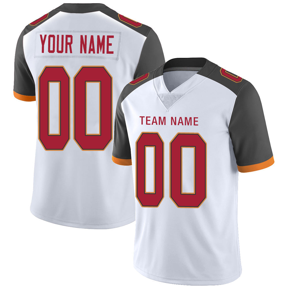 Custom TB.Buccaneers Stitched American Football Jerseys Personalize Birthday Gifts White Jersey