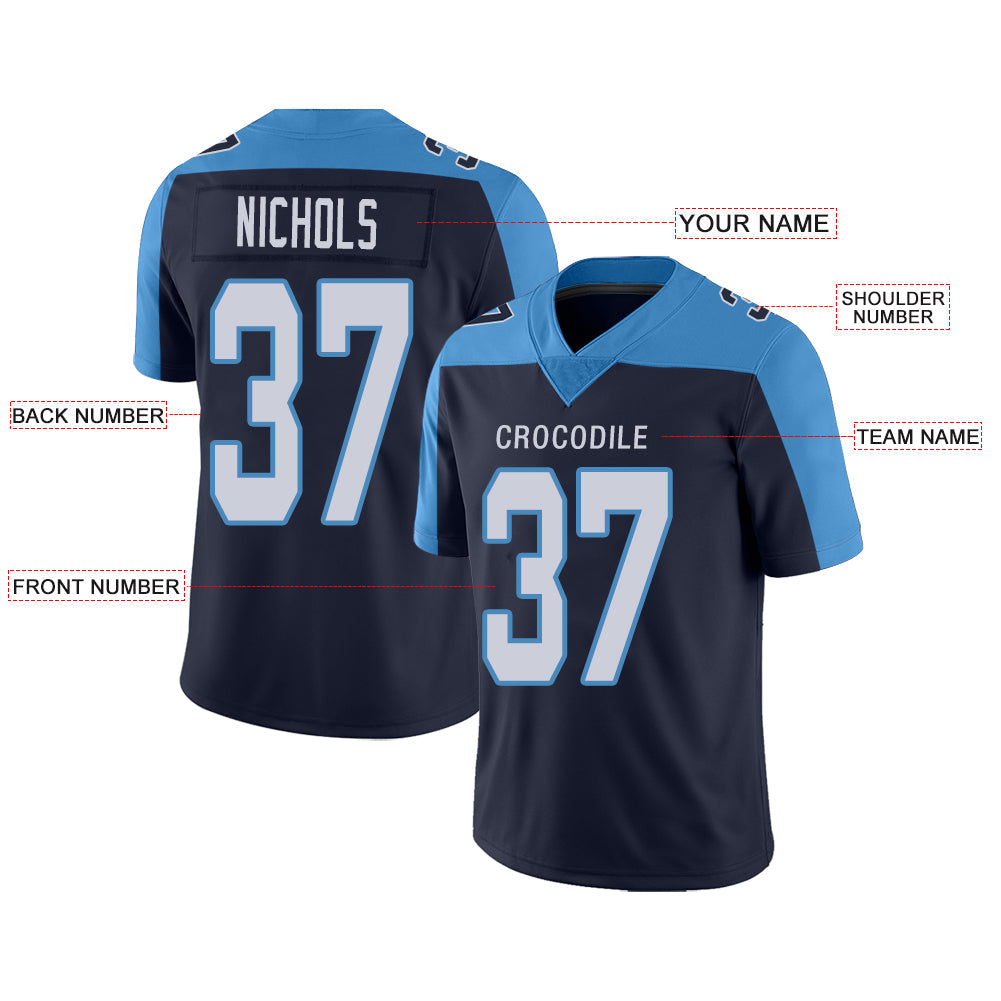 Custom T.Titans Stitched American Football Jerseys Personalize Birthday Gifts Navy Jersey