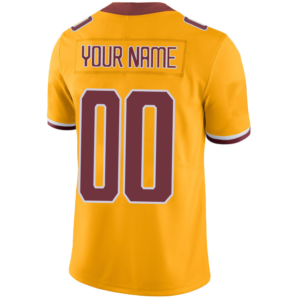 Custom W.Football Team Stitched American Football Jerseys Personalize Birthday Gifts Gold Jersey