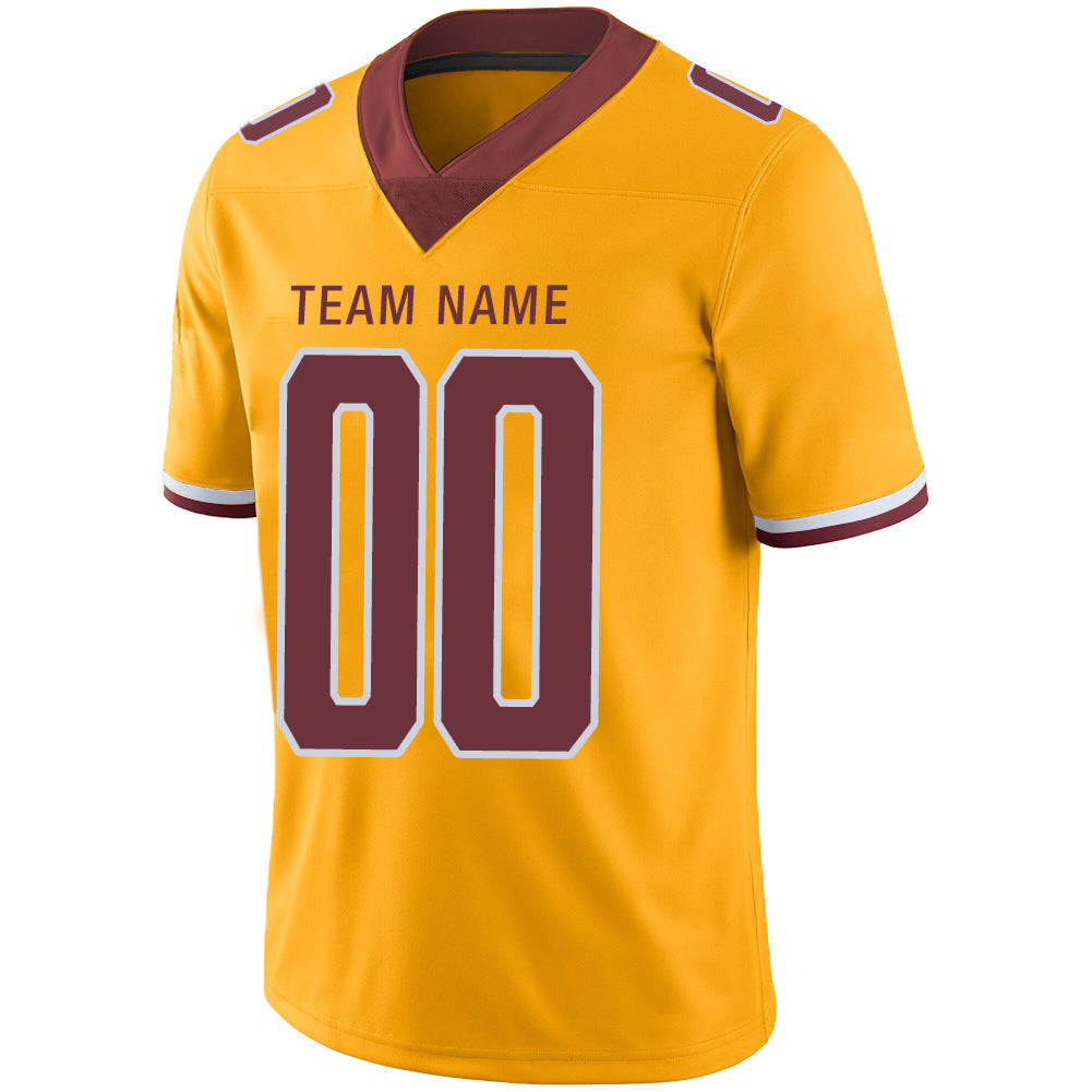 Custom W.Football Team Stitched American Football Jerseys Personalize Birthday Gifts Gold Jersey