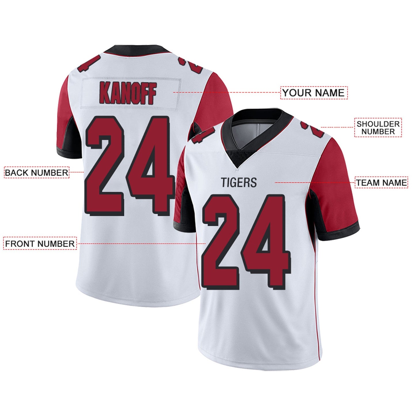 Custom A.Falcons Team Player or Personalized Design Your Own Name for Men's Women's Youth Jerseys Red Football Jerseys