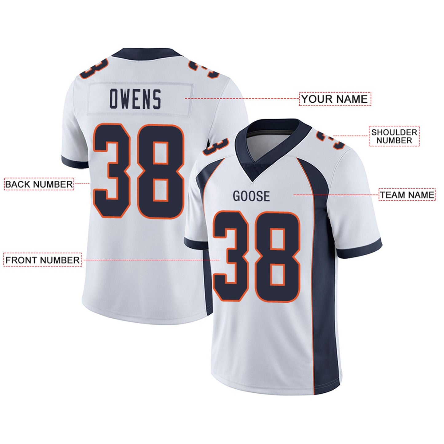 Custom D.Broncos Football Jerseys Team Player or Personalized Design Your Own Name for Men's Women's Youth Jerseys Orange